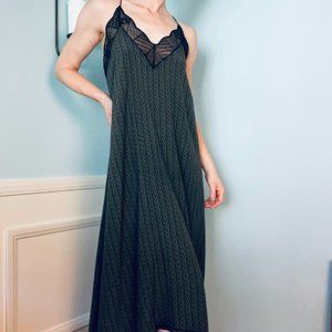 Zadig & Voltaire Green Pattern Dress with Black Lace